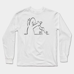 Happy Dog and Man Long Sleeve T-Shirt